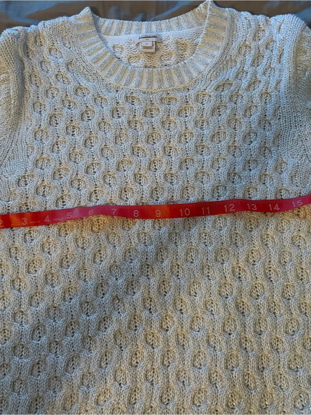 J. Crew Women's Size Medium Cream Cable Knit Sweater - Classic Crewneck